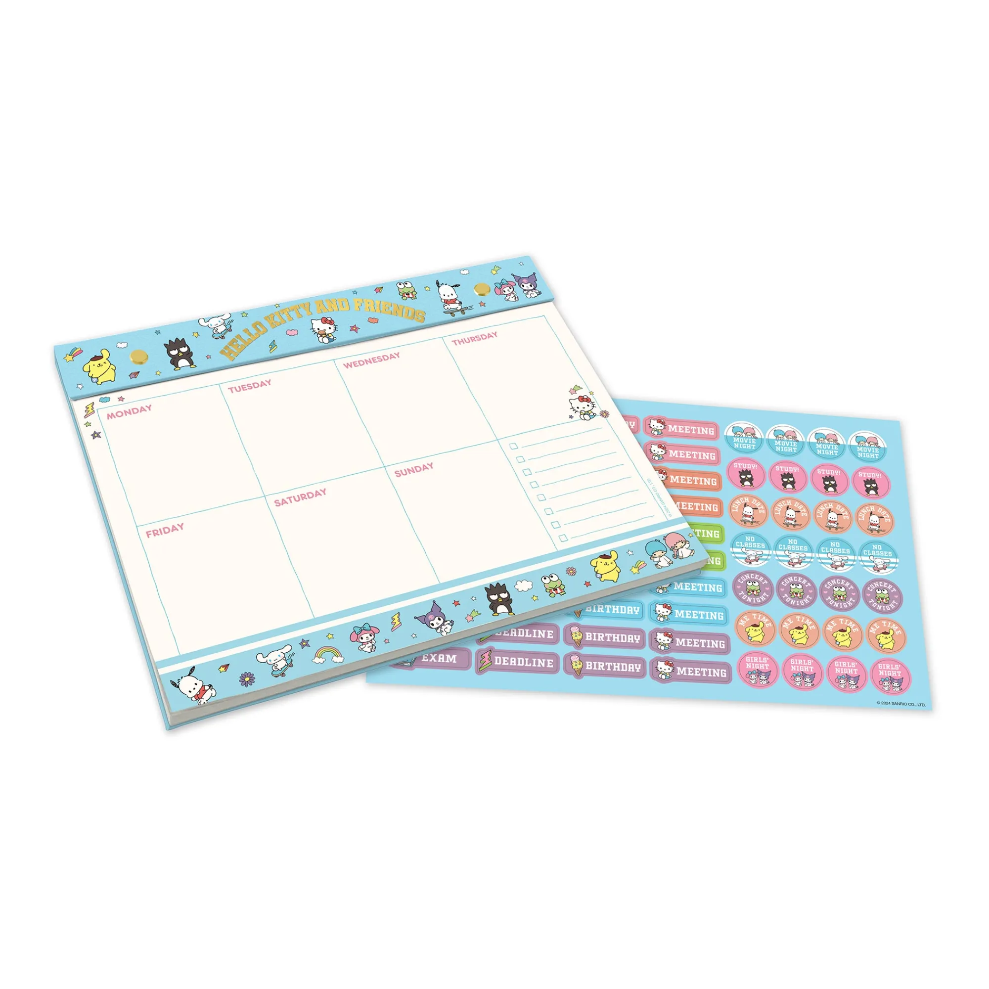 Studio Oh! Hello Kitty and Friends x College Letters Blue Weekly Desk Pad