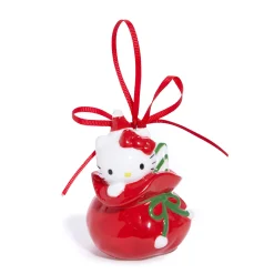 Blue Sky Clayworks Hello Kitty and Keroppi 2-pc Holiday Ceramic Ornament Set (Red)