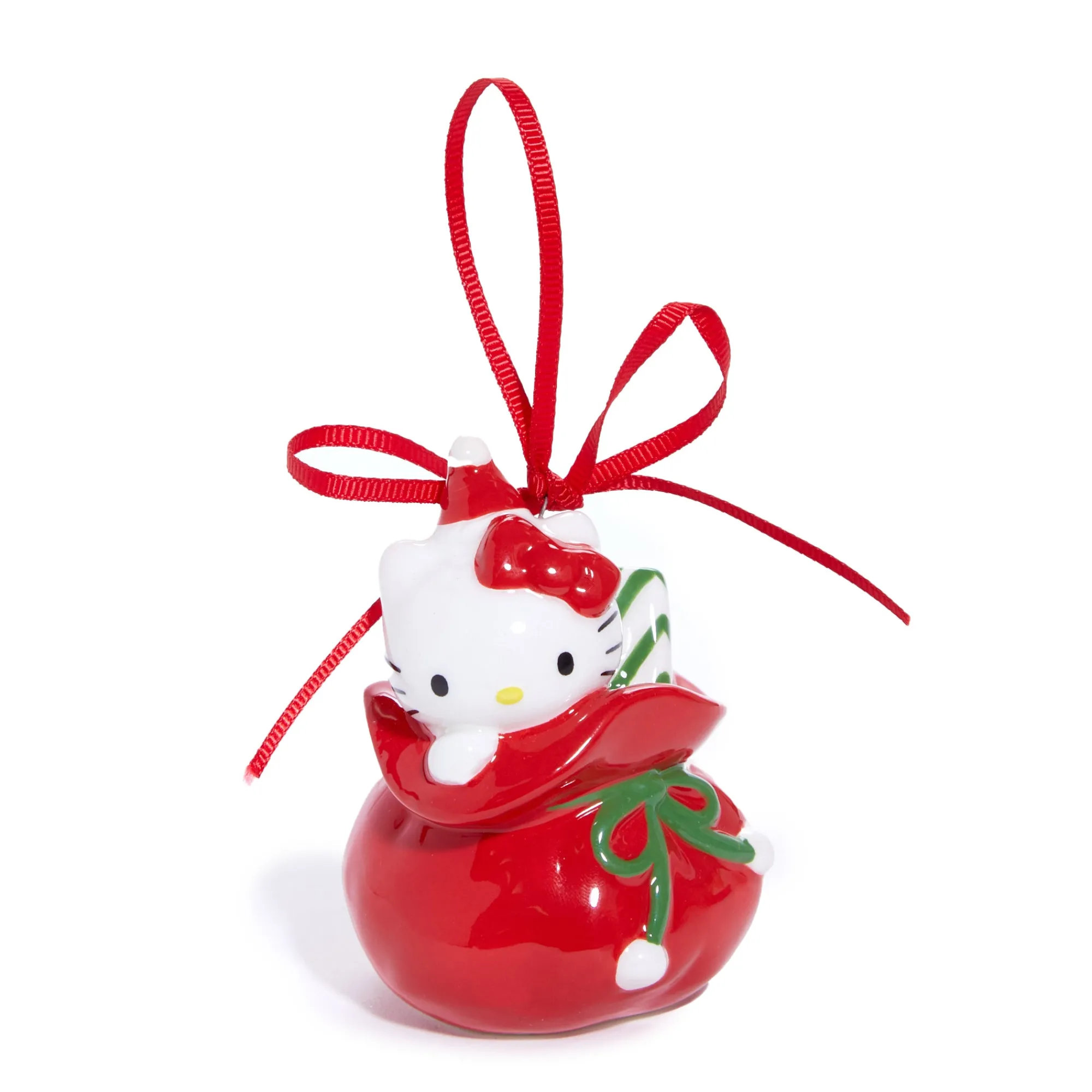Blue Sky Clayworks Hello Kitty and Keroppi 2-pc Holiday Ceramic Ornament Set (Red)