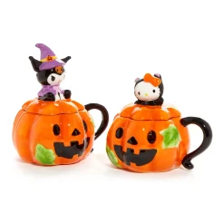 Blue Sky Clayworks Hello Kitty and Kuromi Pumpkin Ceramic Mugs Gift Set