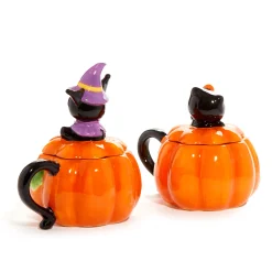 Blue Sky Clayworks Hello Kitty and Kuromi Pumpkin Ceramic Mugs Gift Set