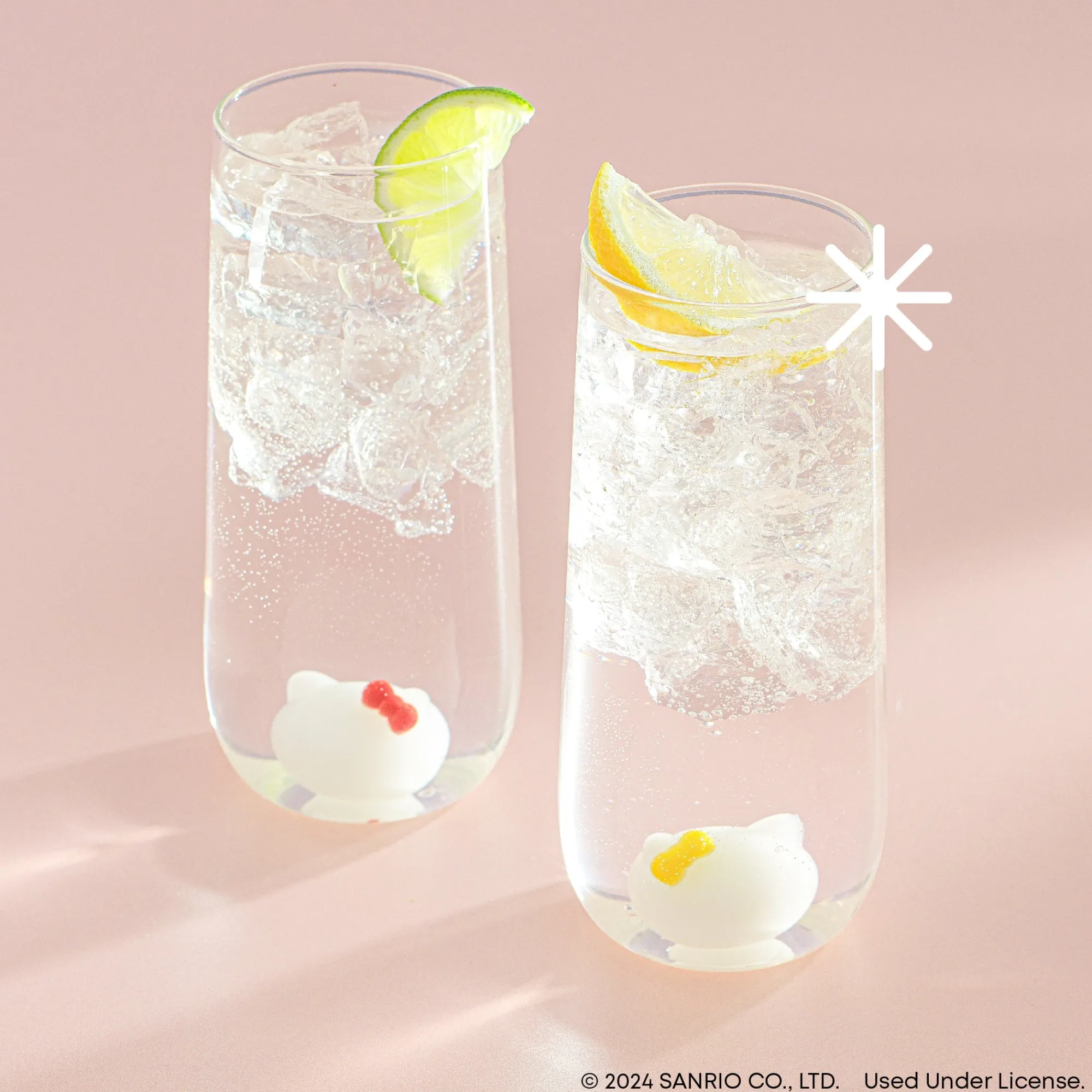 JoyJolt Hello Kitty and Mimmy 3D Icon Tall Drinking Glasses (Set of 2)