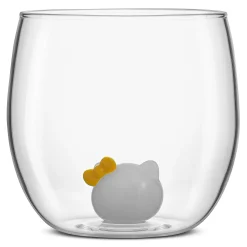 JoyJolt Hello Kitty and Mimmy 3D Icon Short Drinking Glasses (Set of 2)
