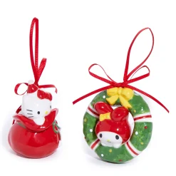 Blue Sky Clayworks Hello Kitty and My Melody 2-pc Holiday Ceramic Ornament Set