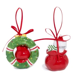 Blue Sky Clayworks Hello Kitty and My Melody 2-pc Holiday Ceramic Ornament Set