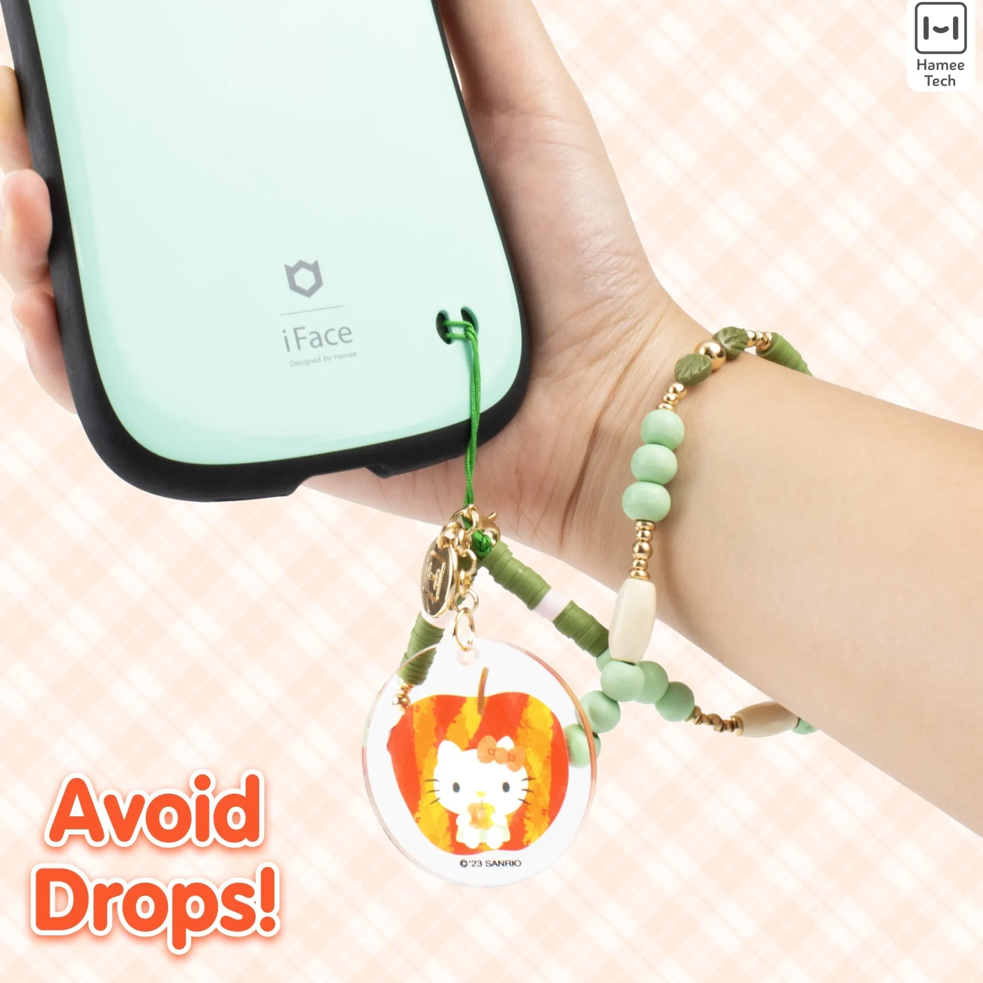 Hamee.com - Hamee US Hello Kitty Apple Beaded Charm Mobile Phone Wrist Strap