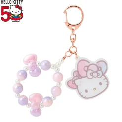Japan Original Hello Kitty Beaded Bag Charm 50th Anniv. (Fashionable Ribbons Series)