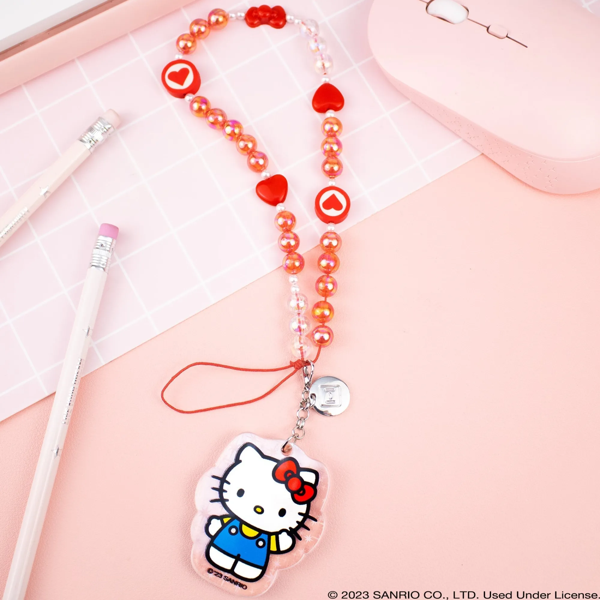 HAMEE Hello Kitty Beaded Charm Mobile Phone Wrist Strap
