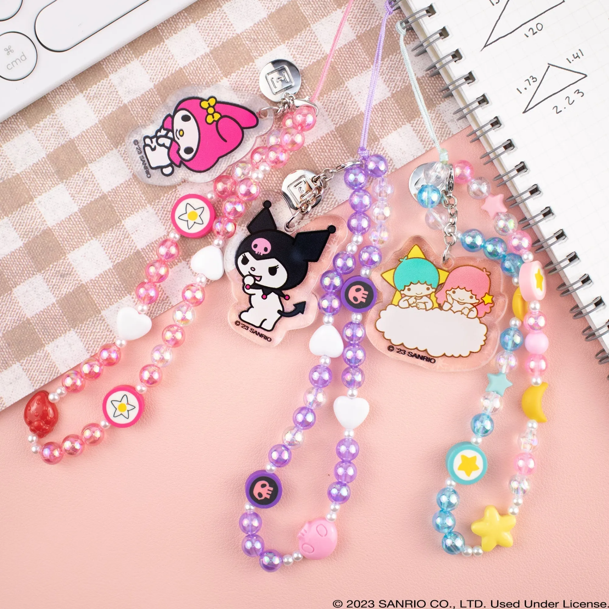 HAMEE Hello Kitty Beaded Charm Mobile Phone Wrist Strap