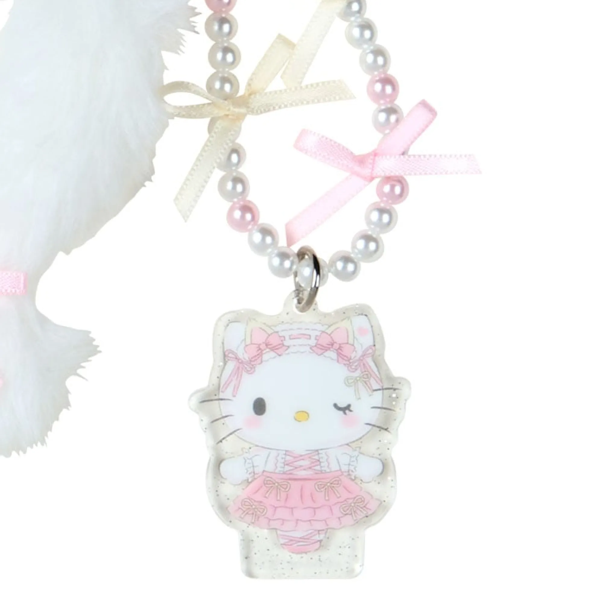 Japan Original Hello Kitty Beaded Smartphone Charm (Ballet Kitten Series)
