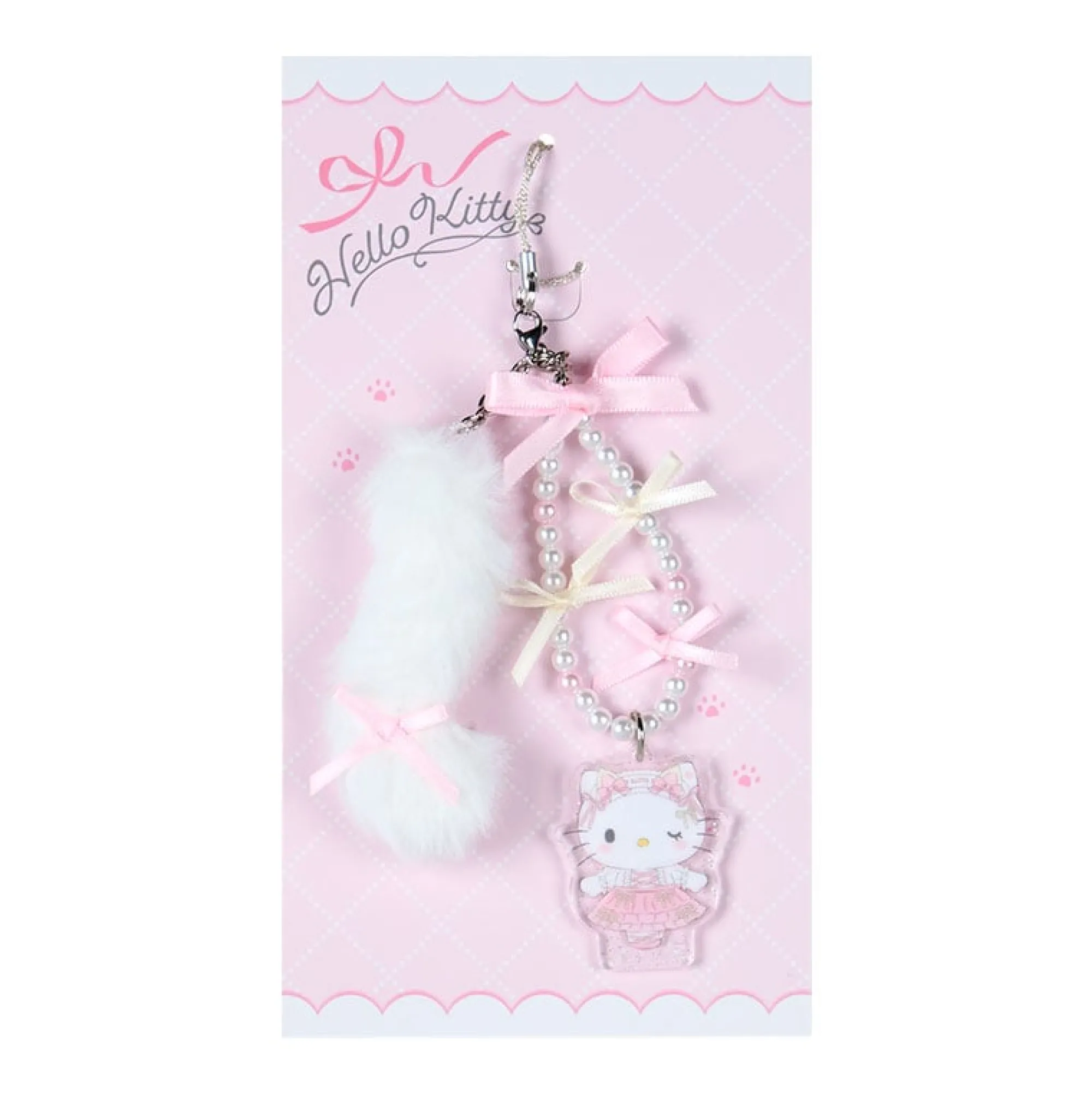 Japan Original Hello Kitty Beaded Smartphone Charm (Ballet Kitten Series)