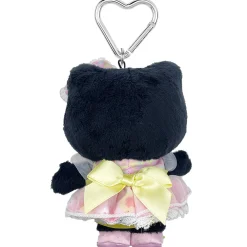 Global Original Hello Kitty Black Plush Mascot Keychain (50th Anniv. Floral Series)