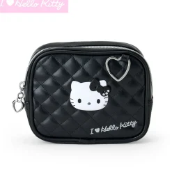 Japan Original Hello Kitty Black Quilted Zipper Pouch (I Love Hello Kitty Series)