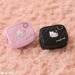 Japan Original Hello Kitty Black Quilted Zipper Pouch (I Love Hello Kitty Series)