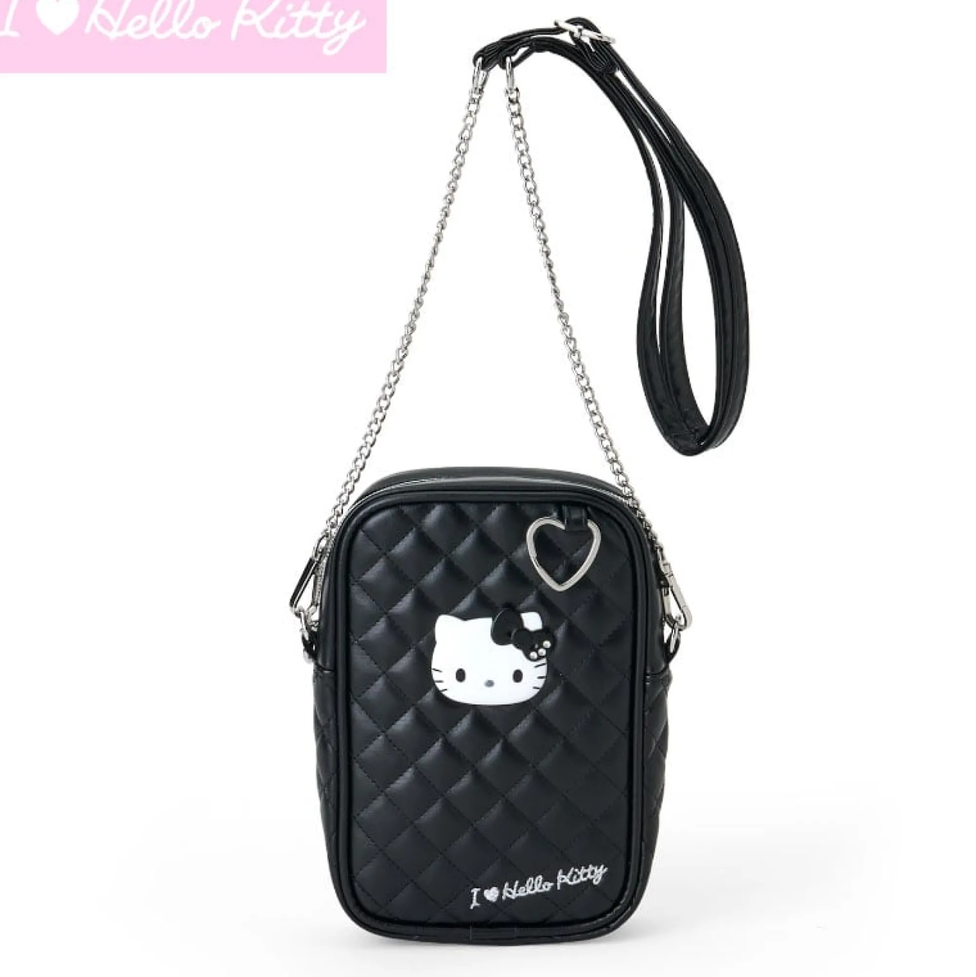 Japan Original Hello Kitty Black Quilted Mini Crossbody (I Love Hello Kitty Series)
