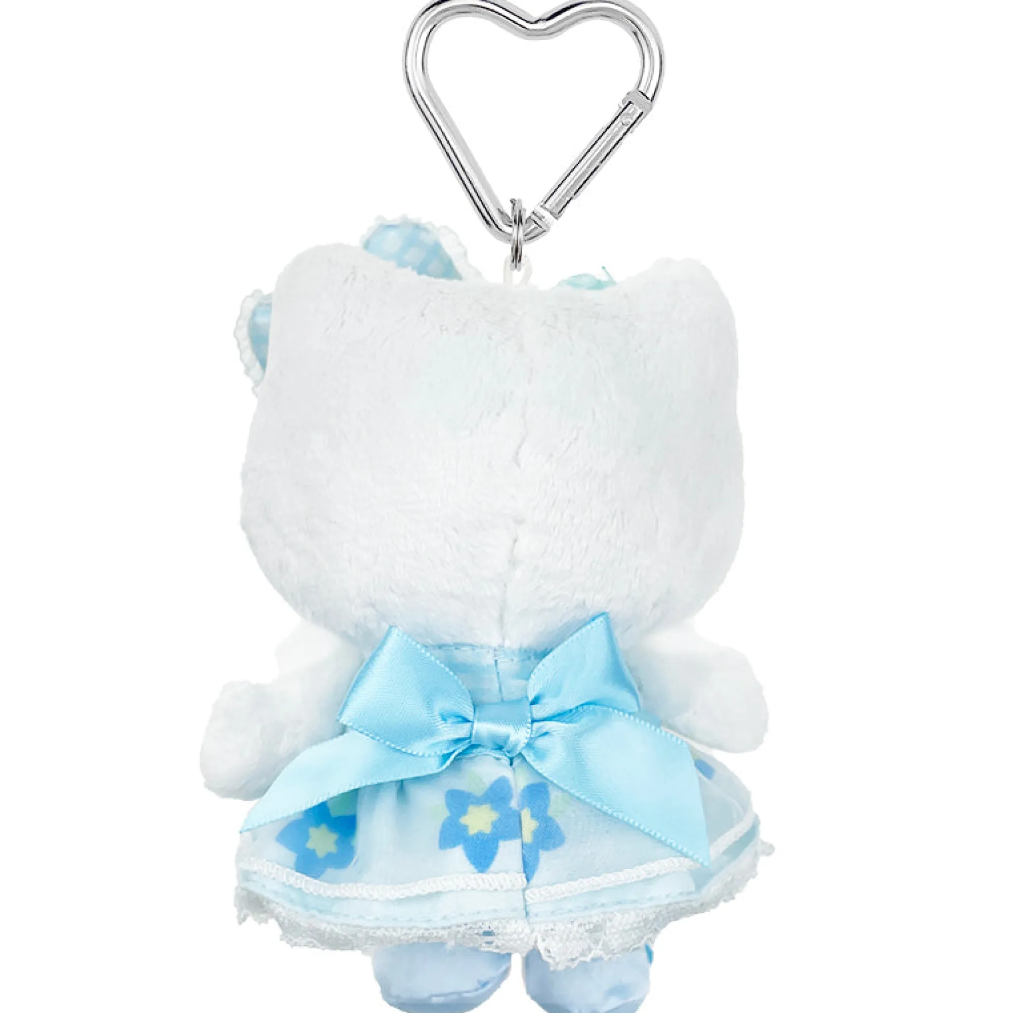 Global Original Hello Kitty Blue Plush Mascot Keychain (50th Anniv. Floral Series)