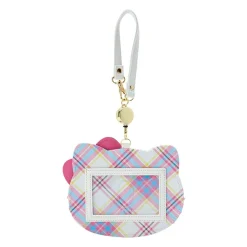 Japan Original Hello Kitty Card Case with Key Reel (Hello Kitty Dress Tartan Series)
