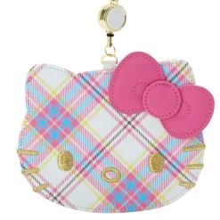 Japan Original Hello Kitty Card Case with Key Reel (Hello Kitty Dress Tartan Series)