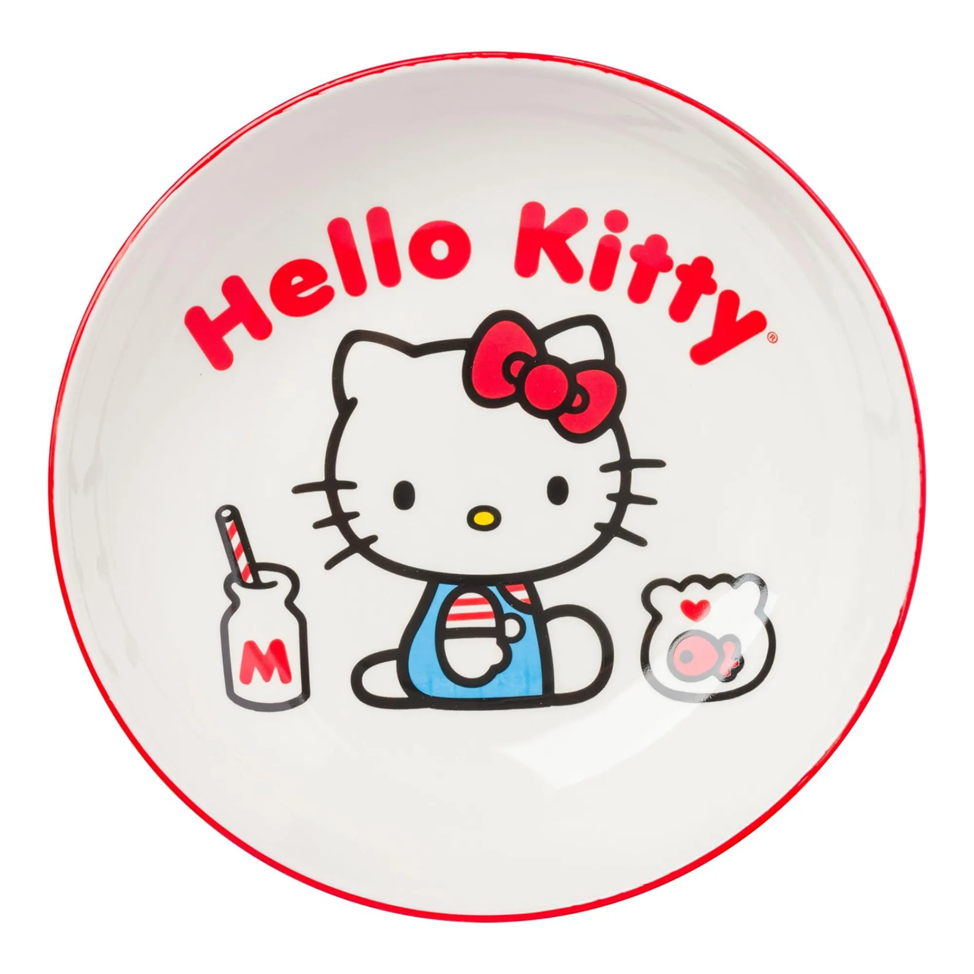 Silver Buffalo Hello Kitty Ceramic Dinner Bowl (Classic Milk Bottle)