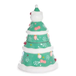 Blue Sky Clayworks Hello Kitty Ceramic Holiday Tree Cookie Jar