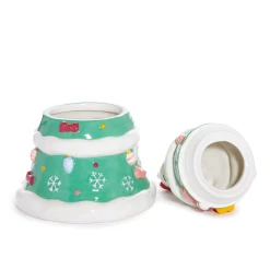 Blue Sky Clayworks Hello Kitty Ceramic Holiday Tree Cookie Jar