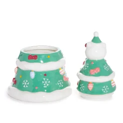 Blue Sky Clayworks Hello Kitty Ceramic Holiday Tree Cookie Jar