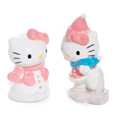 Blue Sky Clayworks Hello Kitty Ceramic Holiday Salt & Pepper Set (Snow Play)