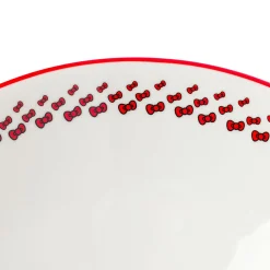 Silver Buffalo Hello Kitty Ceramic Noodle Bowl and Chopstick Set (Red Bows)