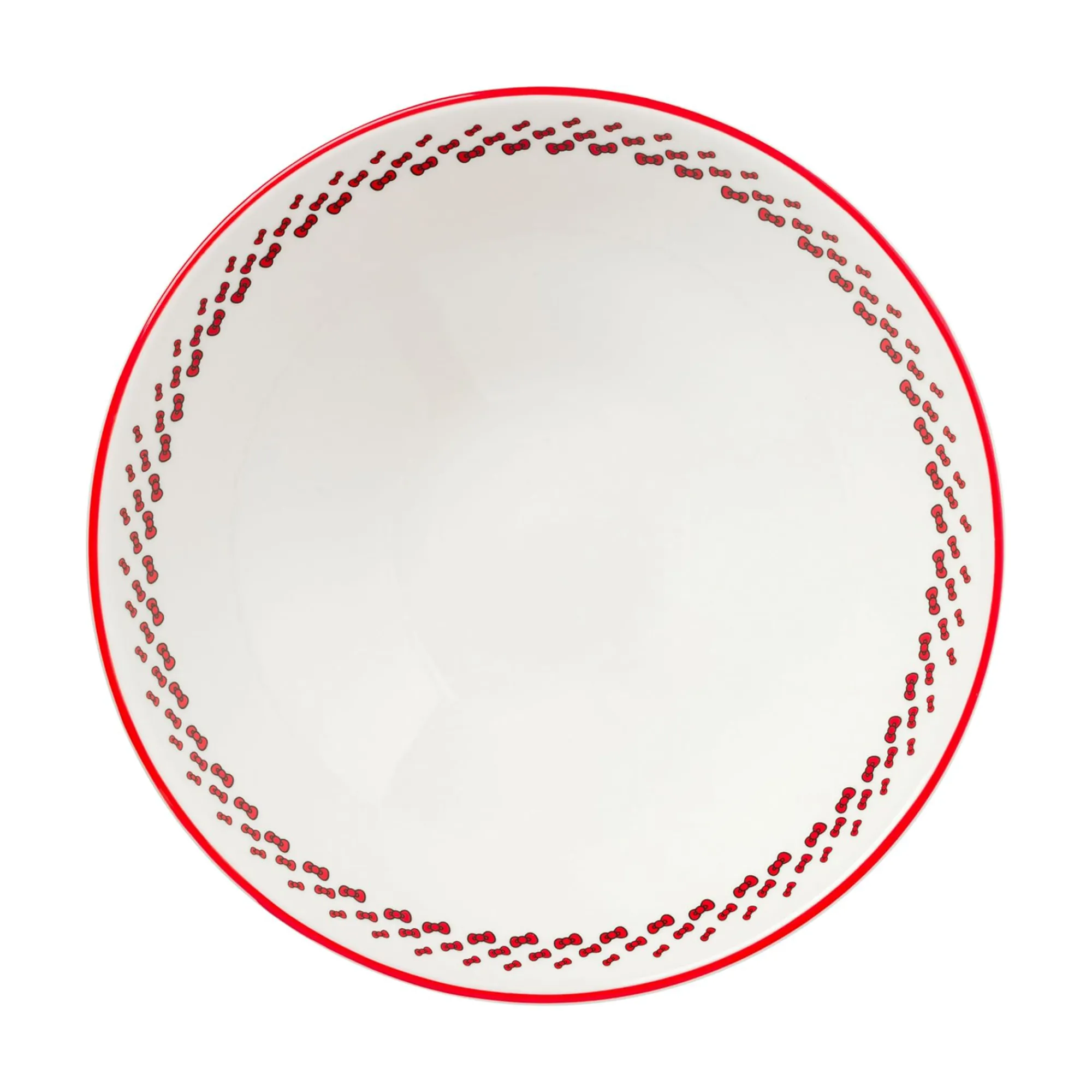 Silver Buffalo Hello Kitty Ceramic Noodle Bowl and Chopstick Set (Red Bows)