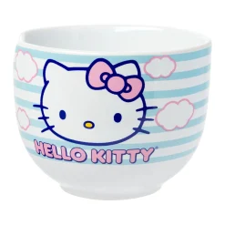 Silver Buffalo Hello Kitty Ceramic Ramen Bowl and Chopstick Set (Clouds)