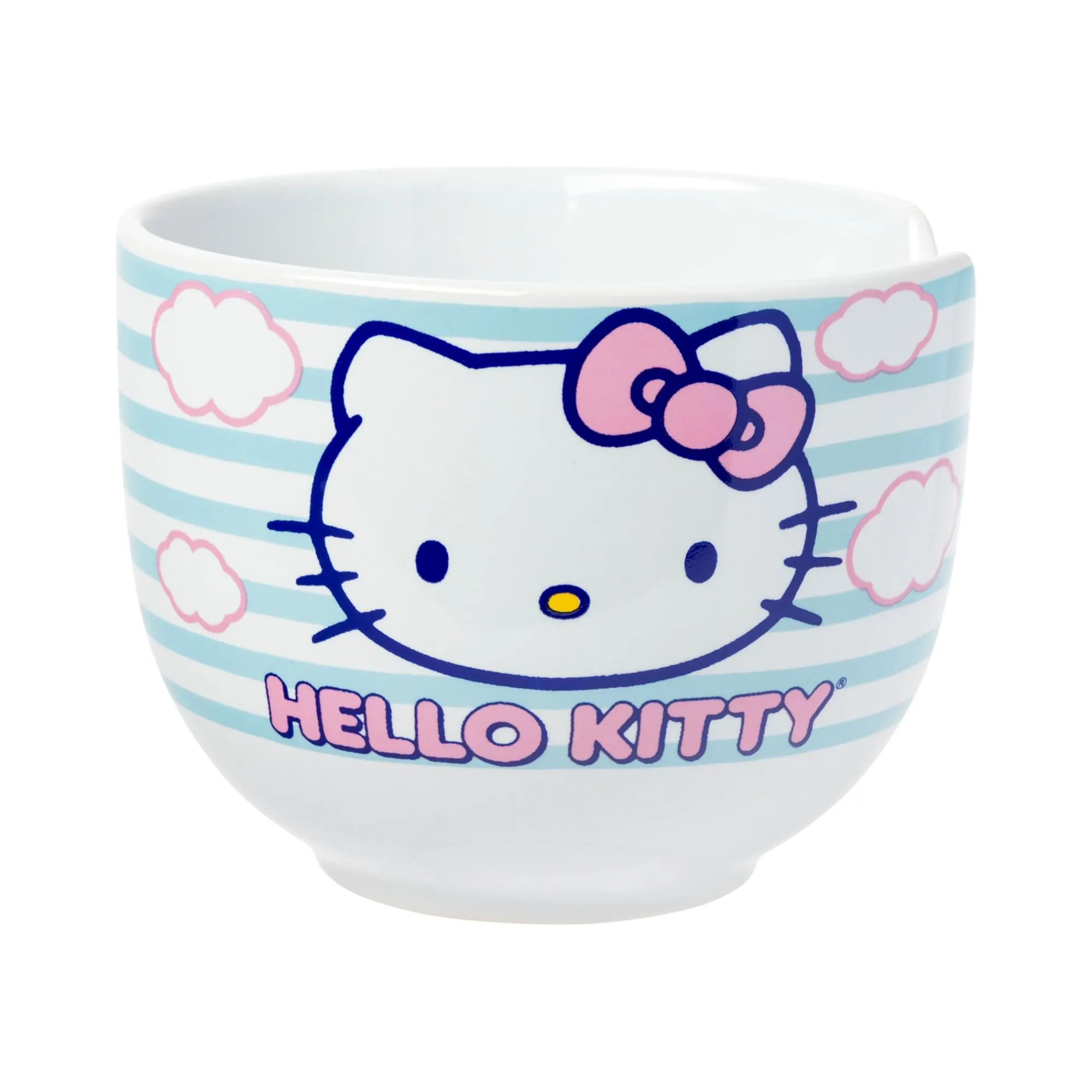 Silver Buffalo Hello Kitty Ceramic Ramen Bowl and Chopstick Set (Clouds)