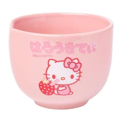 Silver Buffalo LLC Hello Kitty Ceramic Ramen Bowl and Chopstick Set (Strawberry Milk)