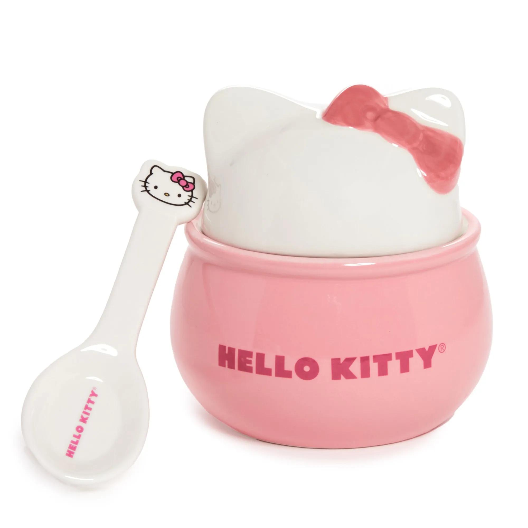 BIOWORLD Hello Kitty Ceramic Sculpted Bowl and Spoon Set