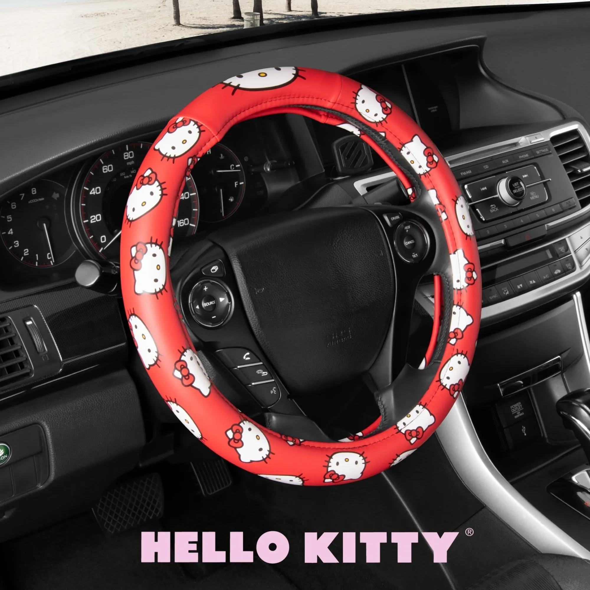 BDK AUTO Hello Kitty Classic Red Steering Wheel Cover