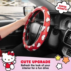 BDK AUTO Hello Kitty Classic Red Steering Wheel Cover