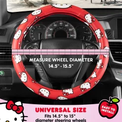 BDK AUTO Hello Kitty Classic Red Steering Wheel Cover