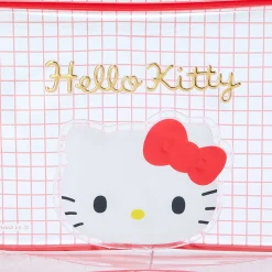 Japan Original Hello Kitty Clear Grid Zipper Pouch