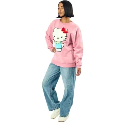 BIOWORLD Hello Kitty 3D Bow Oversized Pink Sweatshirt
