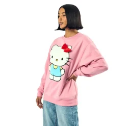 BIOWORLD Hello Kitty 3D Bow Oversized Pink Sweatshirt