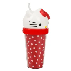BIOWORLD Hello Kitty 3D Face Travel Tumbler (Dots)