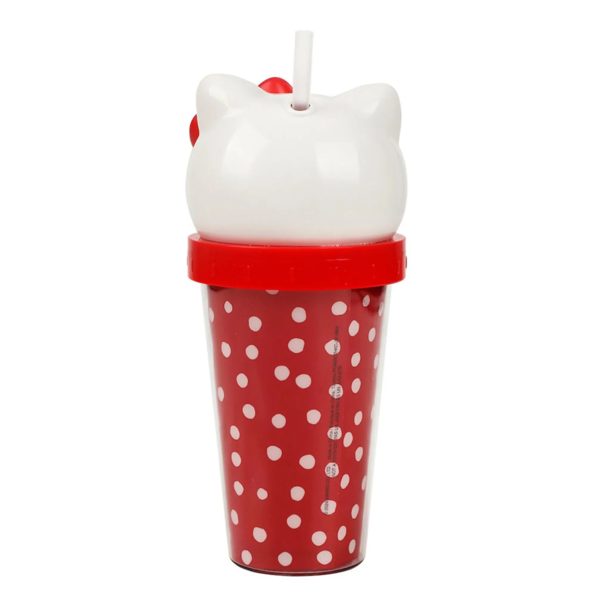 BIOWORLD Hello Kitty 3D Face Travel Tumbler (Dots)