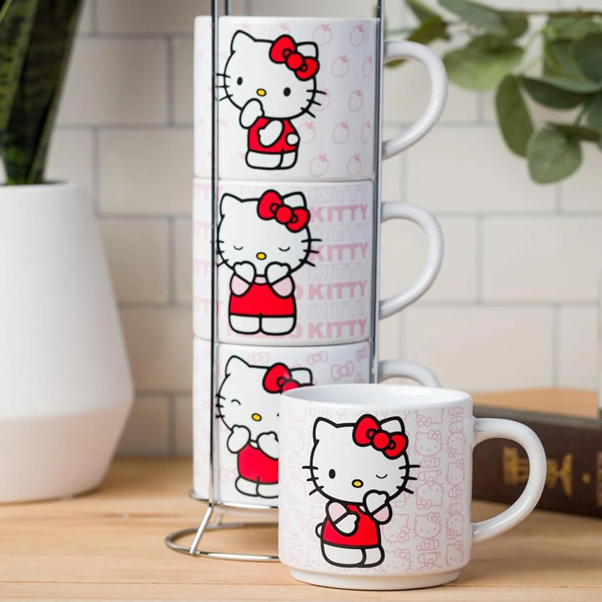 Silver Buffalo Hello Kitty Expressions 5-Piece Ceramic Mug Stack