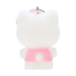 Japan Original Hello Kitty Flocked Keychain Mascot