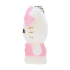 Japan Original Hello Kitty Flocked Keychain Mascot