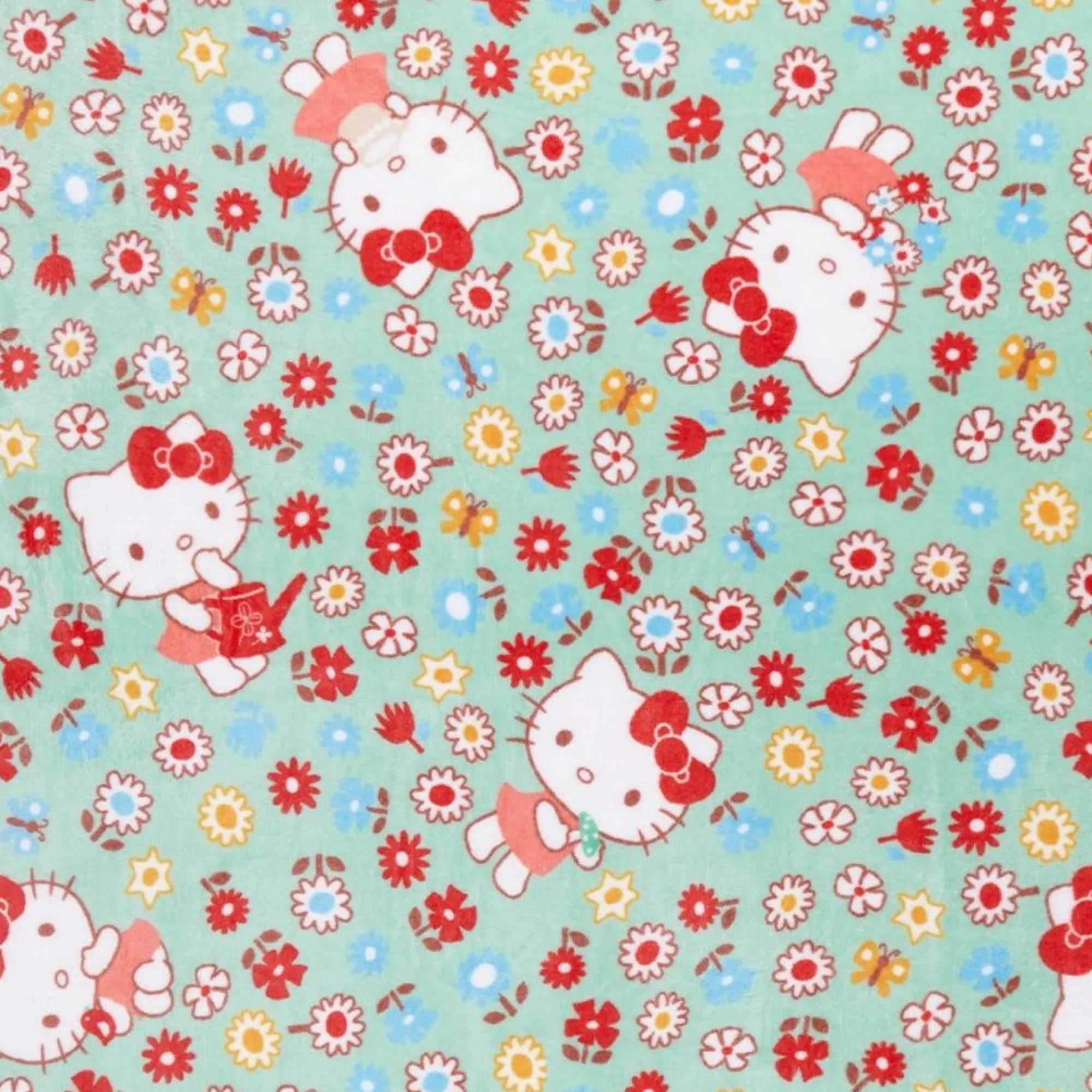 BIOWORLD Hello Kitty Flower Fields Throw Blanket