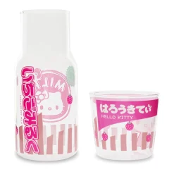 Silver Buffalo Hello Kitty Glass Carafe and Cup Set (Strawberry Milk)