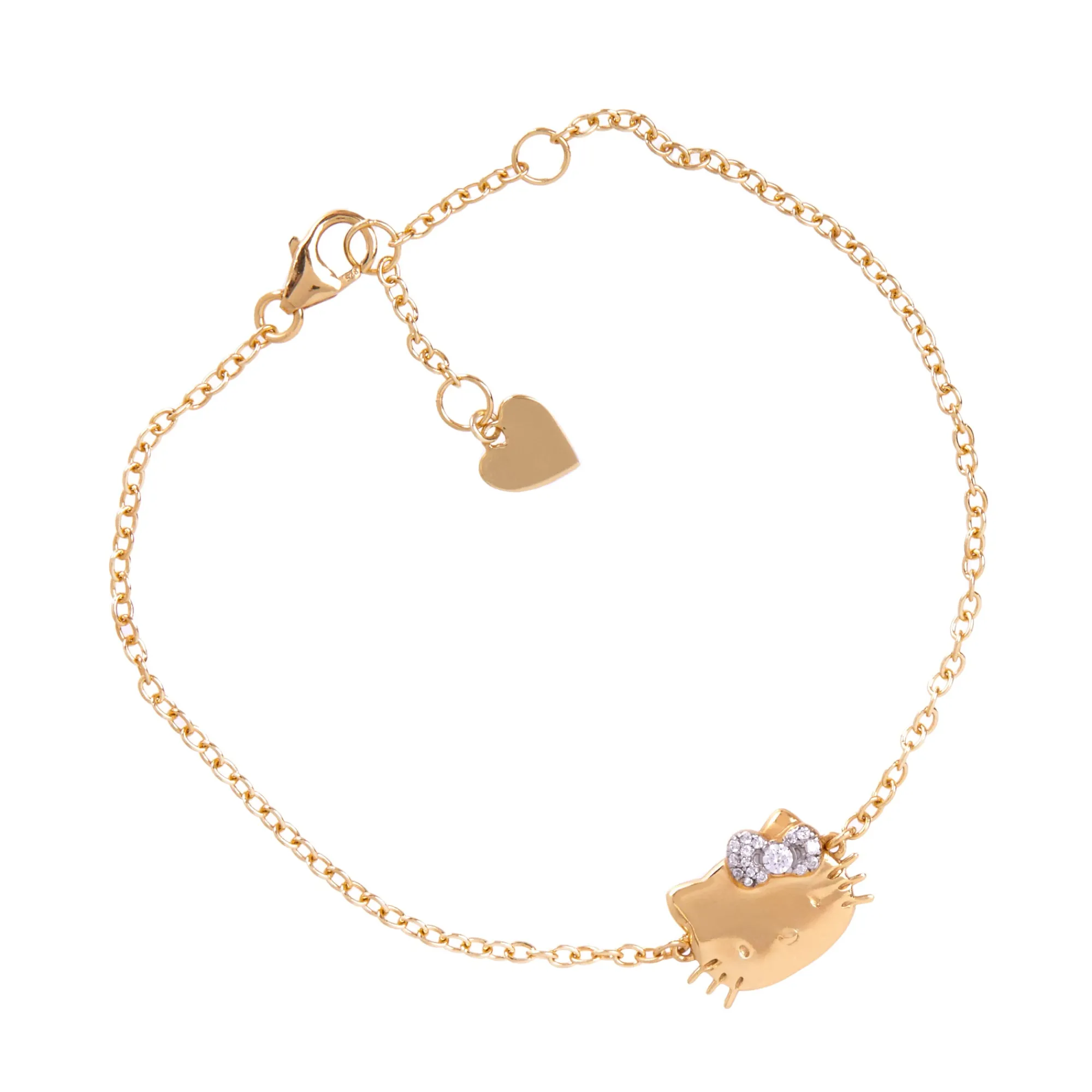 JACMEL JEWELRY INC Hello Kitty Gold Plated Sparkle Bow Bracelet