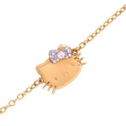 JACMEL JEWELRY INC Hello Kitty Gold Plated Sparkle Bow Bracelet