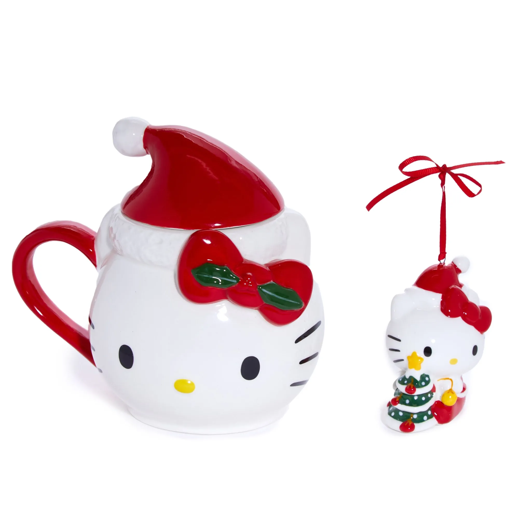 Blue Sky Clayworks Hello Kitty Holiday Ceramic Mug and Figurine Gift Set