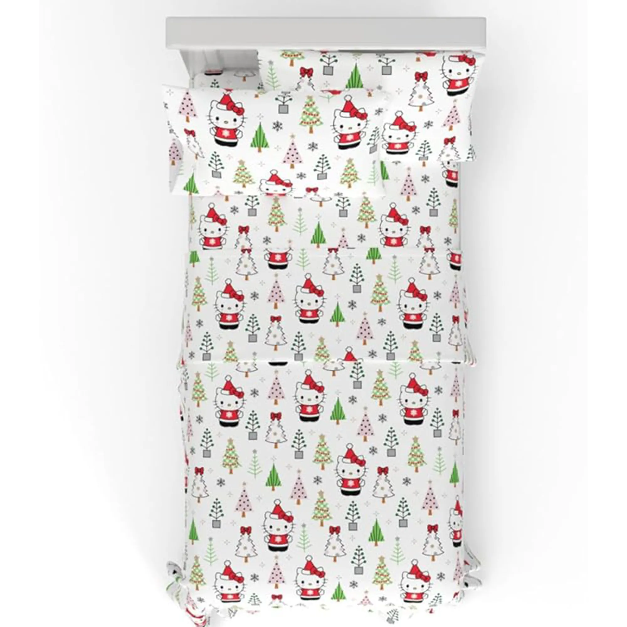 Franco Manufacturing Co Inc Hello Kitty Holiday Cotton Flannel Sheet Set